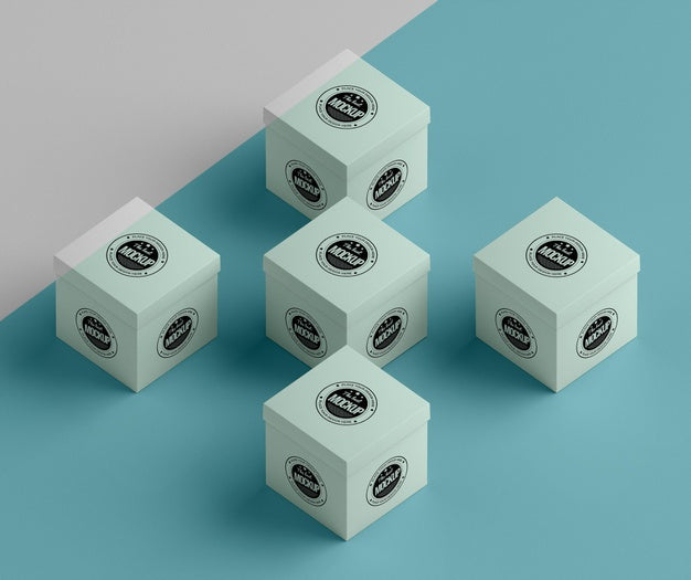 Packaging Box Mock-Up Arrangement Psd