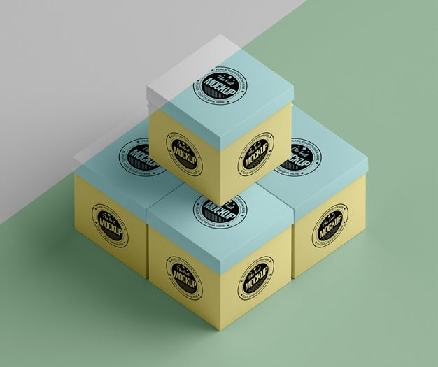 Packaging Box Mock-Up Arrangement Psd