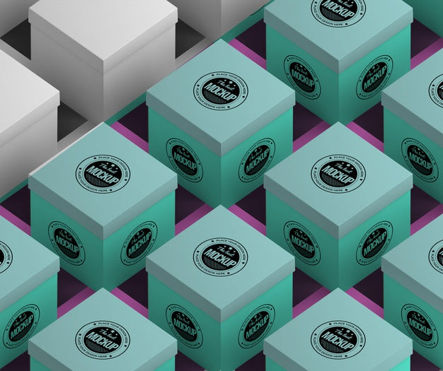 Packaging Box Mock-Up Arrangement Psd