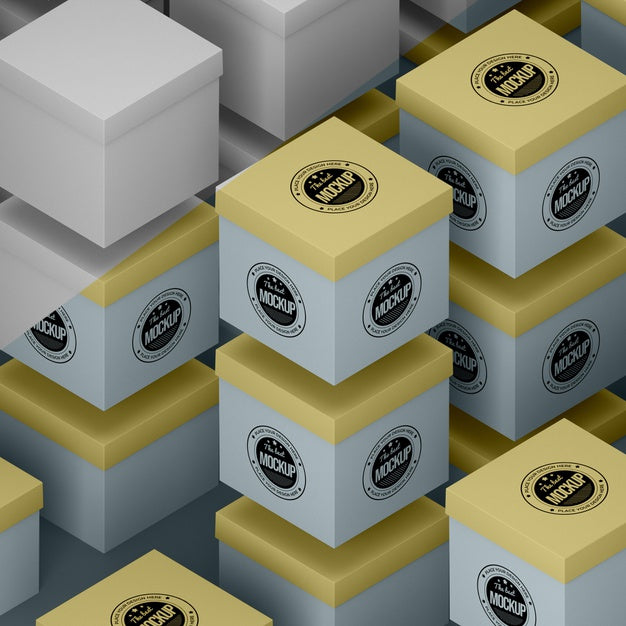 Packaging Box Mock-Up Arrangement Psd
