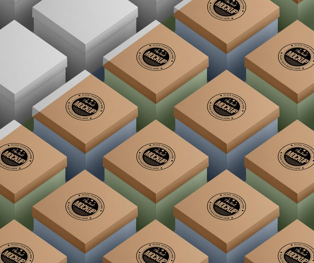 Packaging Box Mock-Up Arrangement Psd