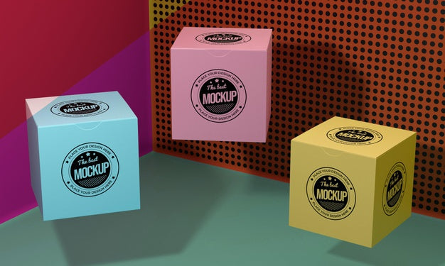 Packaging Box Mock-Up Arrangement Psd
