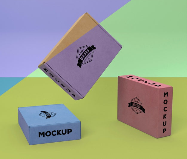 Packaging Box Mock-Up Arrangement Psd