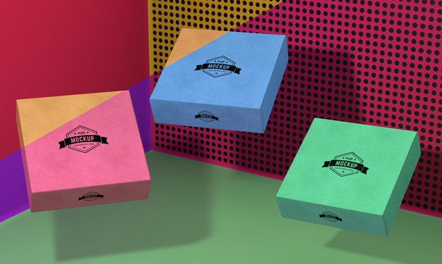 Packaging Box Mock-Up Arrangement Psd