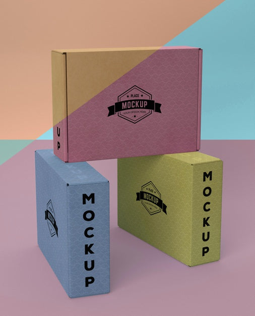 Packaging Box Mock-Up Arrangement Psd