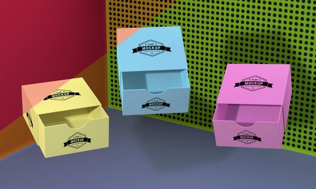 Packaging Box Mock-Up Arrangement Psd