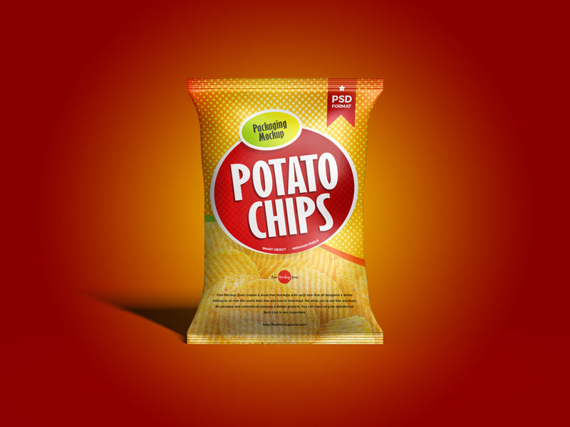 Packaging Chips Bag Mockup Psd