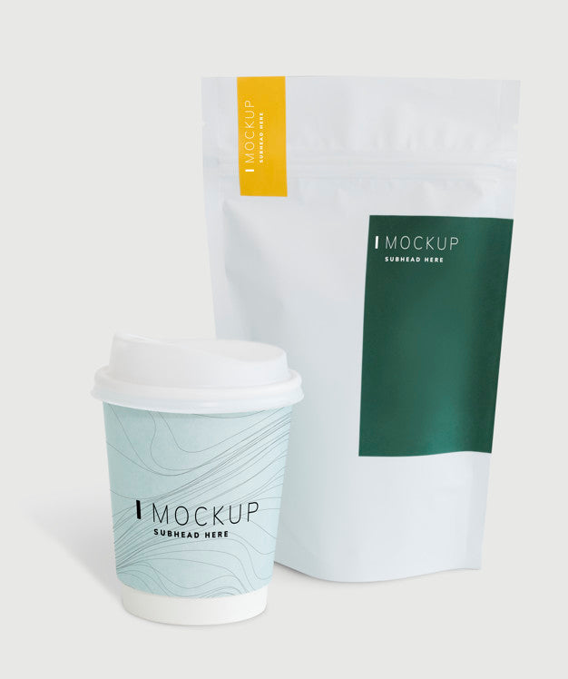 Packaging Mockup For A Coffee Shop Psd