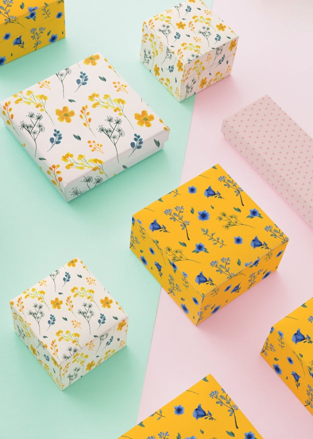 Packaging Mockup With Jewelry Boxes Psd