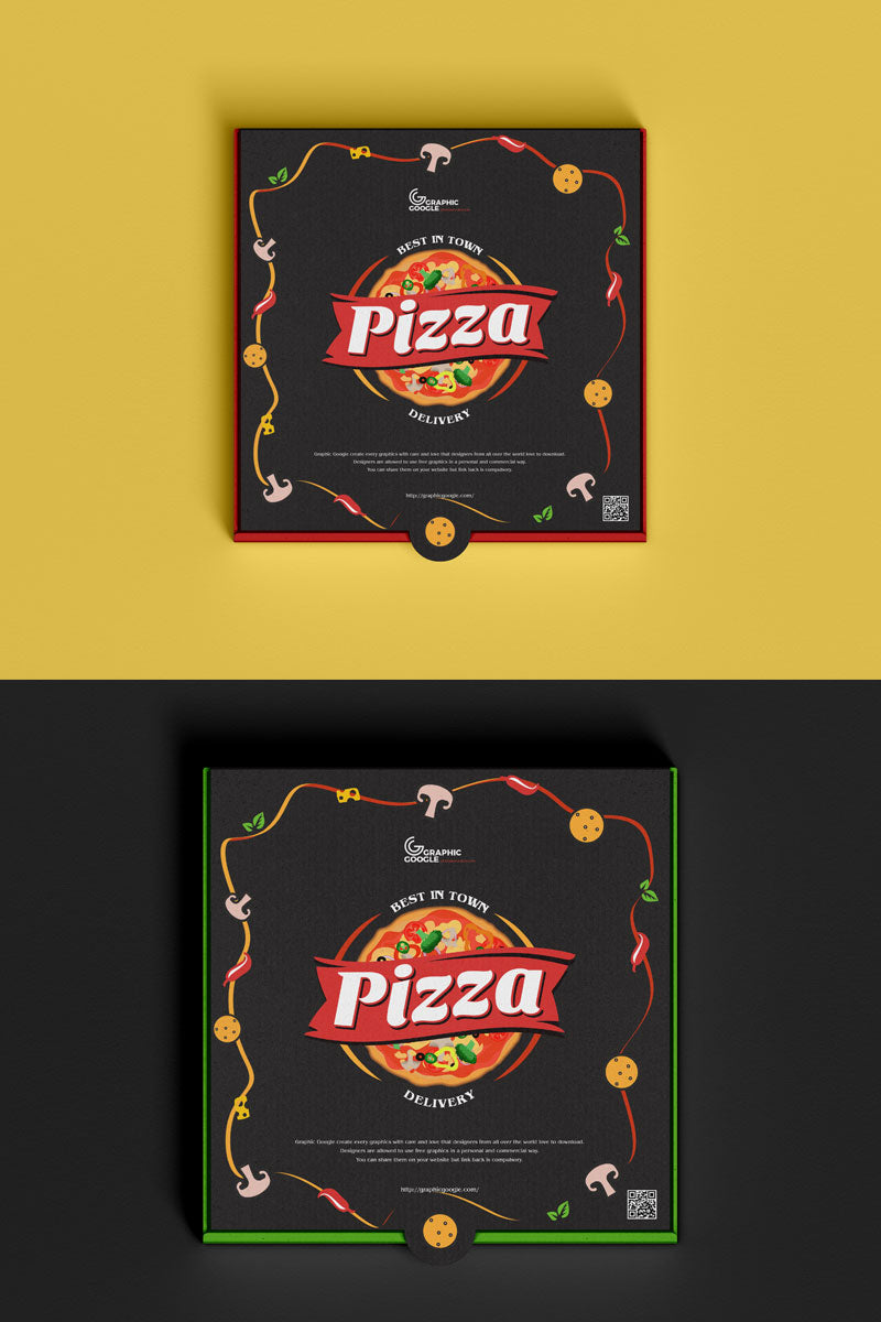 Packaging Pizza Box Mockup Psd