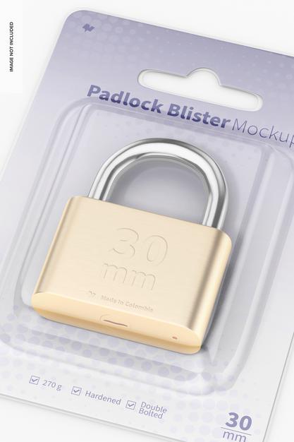 Padlock Blister Mockup Psd