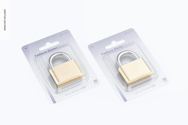 Padlock Blisters Mockup Psd