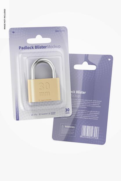 Padlock Blisters Mockup Psd