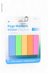 Page Markers Blister Mockup, Hanging Psd