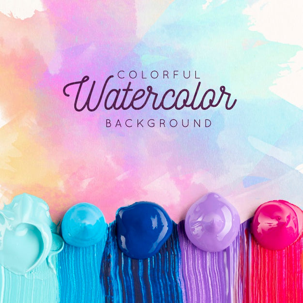 Paint Concept Watercolor Background Mock-Up Psd