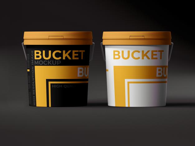 Paint Plastic Bucket Mockup Psd