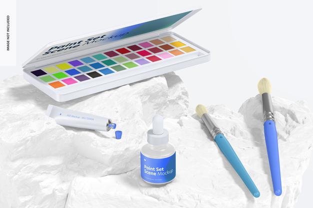 Paint Set Mockup Psd
