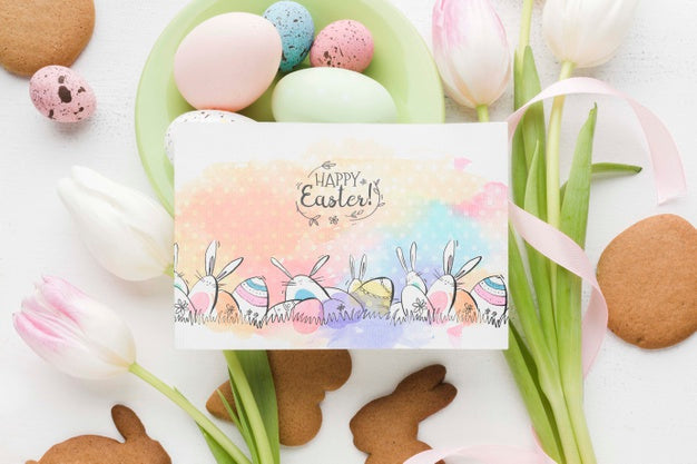 Painted Eggs For Easter Psd