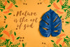 Painted Leaf With Message About Nature Psd