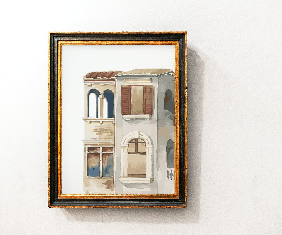 Painting Of Buildings In A Frame