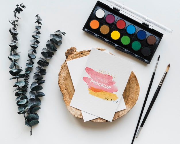 Painting Palette And Brushes Psd