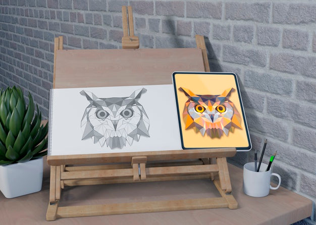 Painting Support Desk At Home View Psd