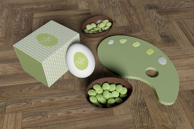 Painting Tools And Easter Eggs Psd