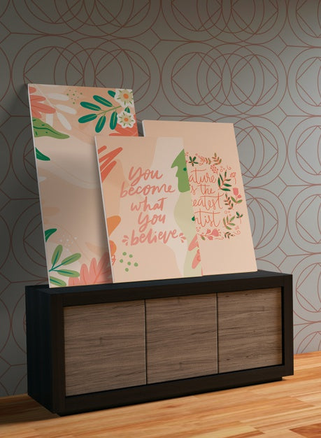 Paintings Mock-Up On The Wall Psd