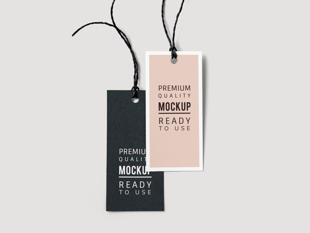 Pair Of Fashion Label Tag Mockups Psd