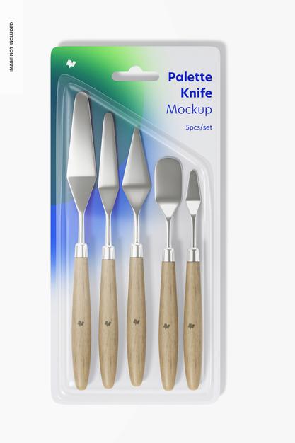 Palette Knife Set Mockup, Top View Psd