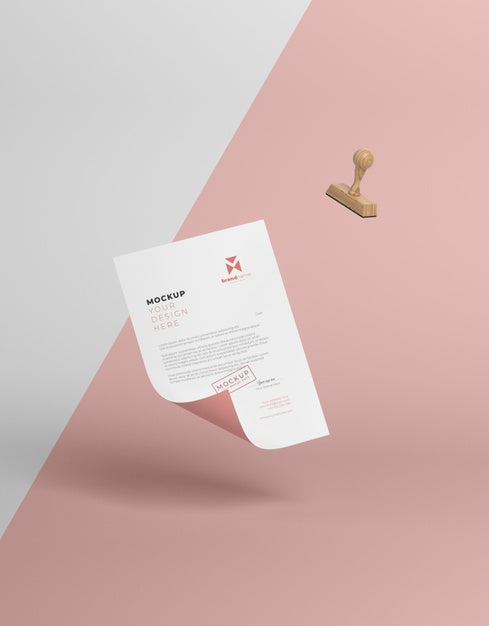 Paper And Seal Mock-Up Arrangement Psd