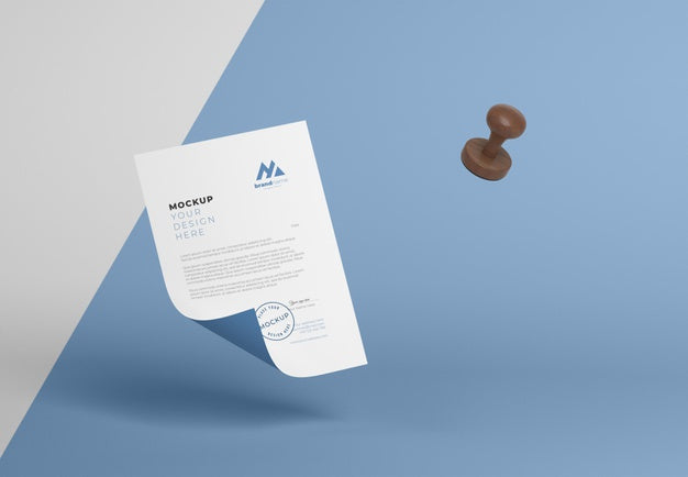 Paper And Seal Mock-Up Arrangement Psd