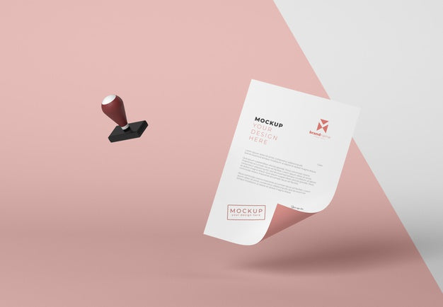 Paper And Seal Mock-Up Arrangement Psd