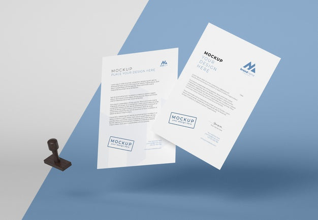 Paper And Seal Mock-Up Arrangement Psd