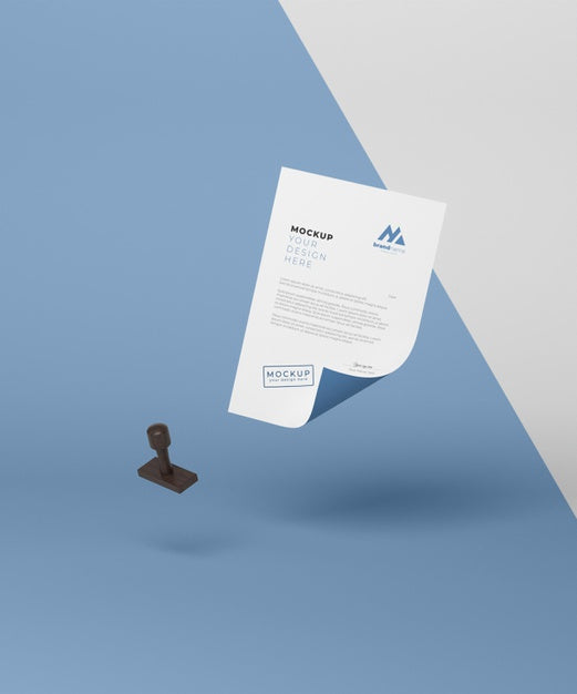 Paper And Seal Mock-Up Arrangement Psd