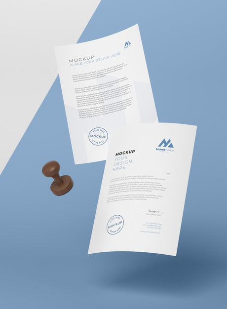 Paper And Seal Mock-Up Assortment Psd