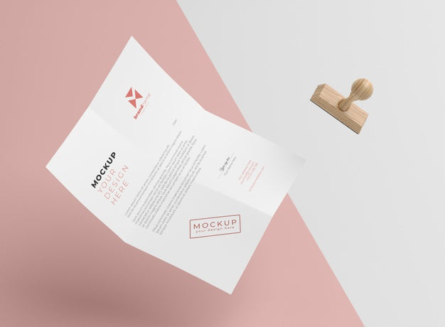Paper And Seal Mock-Up Composition Psd