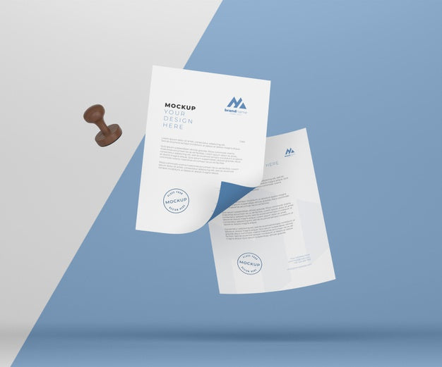 Paper And Seal Mock-Up Composition Psd