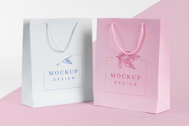 Paper Bag Concept With Mock-Up Psd