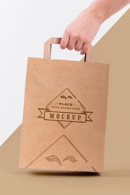 Paper Bag Concept With Mock-Up Psd