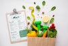 Paper Bag Full Of Delicious Organic Food And Diet Menu Psd