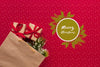 Paper Bag Full Of Gifts On Christmas Red Background Psd