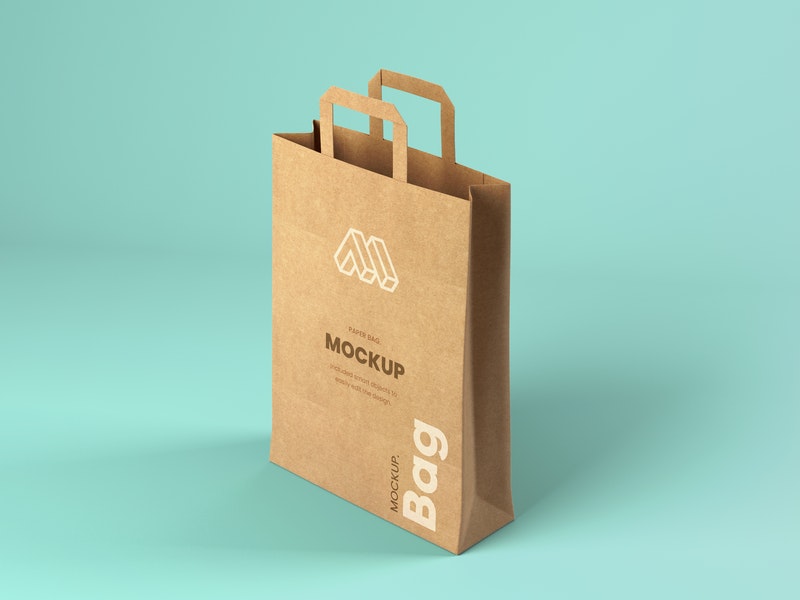Paper Bag Perspective View Mockup