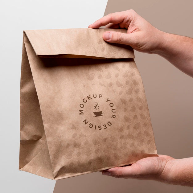 Paper Bag With Coffee Mock Up Psd