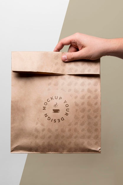 Paper Bag With Coffee Mock Up Psd