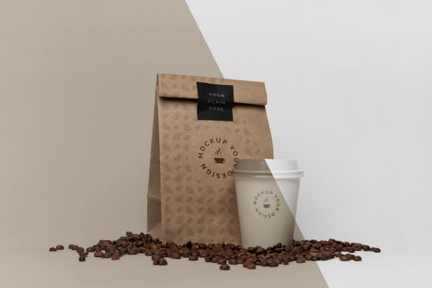 Paper Bag With Coffee Mock Up Psd