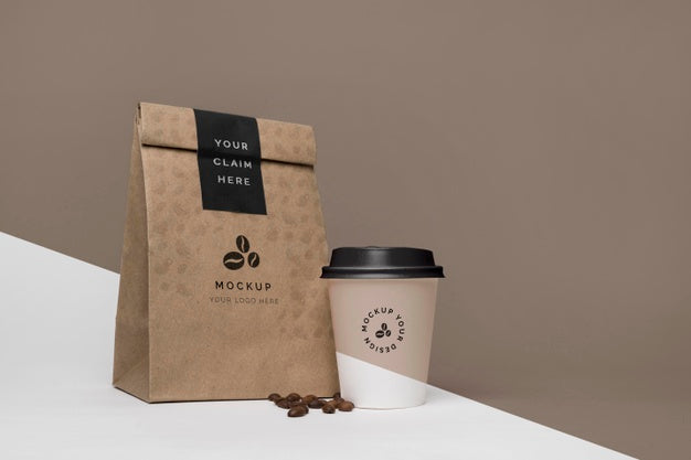 Paper Bag With Coffee Mock Up Psd