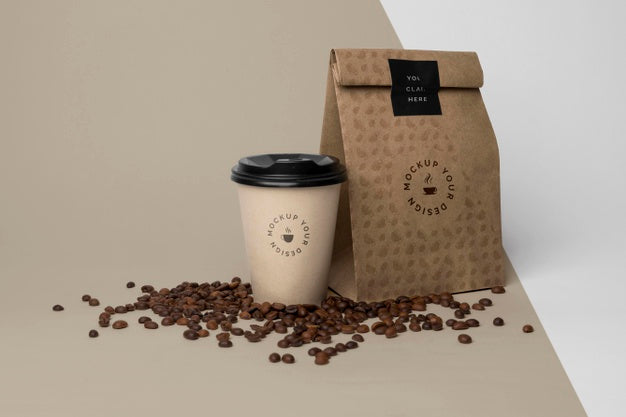 Paper Bag With Coffee Mock Up Psd
