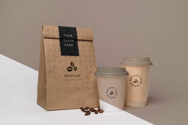 Paper Bag With Coffee Mock Up Psd