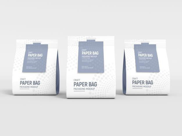 Paper Bag With Tag Label Packaging Mockup Psd
